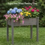 Bed - Cedar Planter with Non-Woven Liner, Bottom Drainage, 30-Inch Height, 48 x 24 x 30 in Sizes for Outdoor Plants Gray (Shipment from Walmart) - Image 6