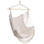 Pillow Tassel Hanging Chair Beige - Image 5