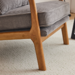 Low Arm Accent Chair - Light Gray Corduroy Upholstered Indoor Lounge Chair, Compact Single Seater with Sturdy Frame (330LBS Weight Capacity) - Image 24