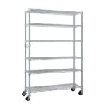6-Tier disassembly and free assembly NSF-Certified Steel Wire Shelving with Wheels - Image 11
