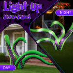 2 Pack Halloween Inflatable Octopus Tentacles Outdoor Decorations, Blow Up Hanging Decoration with Built-in LED Lights, Striking Window Decor for Halloween Party Outdoor Yard Garden Lawn Décor - Image 9