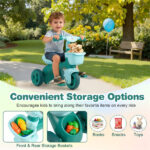 Toddler Tricycle for 3-5 Years - Stable Triangular Structure, Front & Rear Storage Baskets - Image 10