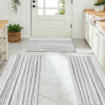 Three-piece kitchen rug set, non-slip and washable, abstract pattern kitchen hallway rug, soft and comfortable, suitable for sinks, floors, entrances, hallways and bathrooms. - Image 12