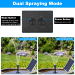 Solar Powered Water Fountain Pump with Battery Backup, 6W Solar Panel, IP68 Waterproof, Adjustable Spray Height & 9.84ft Cable, LED Lighted Solar Fountain for Garden Patio Yard - Image 10