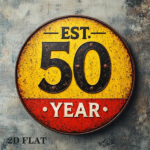 CIFbuy 1pc 8x8in 50th Anniversary Vintage Plaque, "" Anniversary Vintage Plaque, Plaque, 50 Years Established 2D Flat Round Sign TikTok, Temu Self-pickup LogiSiics - Image 6
