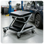 40" 2-in-1 Mechanic Creeper Seat with 360° Swivel Casters, Heavy Duty Metal Frame Auto Repair Rolling Stool with 1.5" Thick Oil-Proof Cushion for Garage Car Maintenance - Image 4