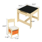Children's Wooden Table And Chair Set With Two Storage Bags (One Table And Two Chairs) - Image 28