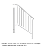 [Same Code 10847084 26338450]Handrails for Outdoor Steps, Iron Handrail Fits 3 Step, Transitional Handrail with Installation Kit, White - Image 3