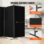 Tri-fold Privacy Barrier, Collapsible Seclusion Panel and Detachable Space Divider for Area Division, Self-standing Dividers for Workspace, Sleeping Area, Study Room, Ebony (Shipment from Walmart) - Image 3