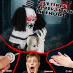 Replace 37720299 1.8ft Halloween Decoration Scary Clown, Sound-Actived Party Decor with Creepy Sound , Scary Haunted House Props for Indoor Party Home Table Garden Yard Lawn - Image 6