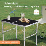3ft Aluminum Alloy Folding Table Black - Image 11