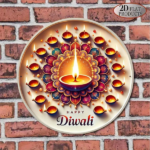 CIFbuy 1pc 8x8in 2D Flat Round Sign Vintage, "New Year Diwali" Decorative Plaque, For Living Room Holiday Celebration Religious Site Gift TikTok, TikTok, temu Self-pickup Logiftics - Image 5