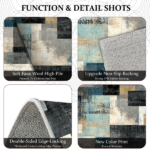 Three-piece kitchen rug set, non-slip and washable, abstract pattern kitchen hallway rug, soft and comfortable, suitable for sinks, floors, entrances, hallways and bathrooms. - Image 6