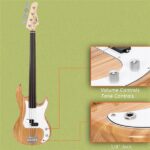 [Do Not Sell on Amazon] Fretless Electric Bass Guitar Full Size 4 String for experienced Bass Players Cord Wrench Tool Burlywood - Image 19