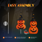 Replace 75595776 2pcs 3ft Halloween Collapsible Pumpkin Decorations 150 LED Lights - Image 2