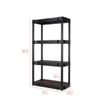 4 Shelf Plastic Shelving Unit 13.88" (D) x 30" (W) x 56.2" (H), Black (Shipment from Walmart) - Image 2