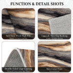 Three-piece kitchen rug set, non-slip and washable, abstract pattern kitchen hallway rug, soft and comfortable, suitable for sinks, floors, entrances, hallways and bathrooms. - Image 6