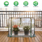 28.94"x21.46"x27.76" Tabletop Mini Greenhouse, Compact Mini Greenhouse with Zippered Door, No-Tool Setup Portable Greenhouse for Windowsill Balcony Urban Gardening,Waterproof PVC Cover Steel Frame Greenhouse for Seed Germination