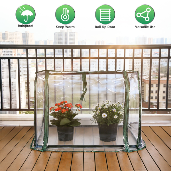 28.94"x21.46"x27.76" Tabletop Mini Greenhouse, Compact Mini Greenhouse with Zippered Door, No-Tool Setup Portable Greenhouse for Windowsill Balcony Urban Gardening,Waterproof PVC Cover Steel Frame Greenhouse for Seed Germination