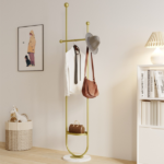 Clothing Rack, Golden Metal Freestanding Heavy Duty Clothes Rack with Marble Base, Multipurpose Garment Hanger for Bedroom, Hat, Scarf, Jacket - Image 6