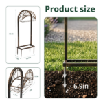Garden Hose Holder, Water Hose Holder Stand with Storage Basket, Heavy Duty Freestanding Garden Hose Hanger Storage Rack with 4 Spikes for Outside Yard Lawn Farm, Bronze - Image 5