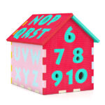 3D Puzzle Playhouse Mat for Kids 3+, 30.48×26.67×31.75cm EVA Foam Interlocking Mat with Alphabet Number Matching, Multi-Color - Image 6