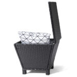 Outdoor PE Wicker Side Table with Storage, Small Patio Storage Bin Container for Hose Cushion Towel, Black - Image 11