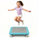25.5 Inch Kids Mini Trampoline with Non-Slip EVA Jumping Surface, Rounded Edge PU Foam Foot Pads Compact Indoor Outdoor Balance Bounce Toy for Toddlers Ages 3+ Blue - Image 2