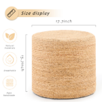 Handmade Woven Foot Stool Natural Water Hyacinth Ottoman for Home Decor & Seating - Image 2