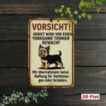 CIFbuy Vintage Yorkshire Terrier Metal Warning Sign, Graphic Home Security Decor, Rustic 2D Flat Wall Plaque, Flat Wall Plaque, German Phrase Ar ikTok, ikTok, Rustic 2D Flat Wall Plaque Self- Dckup Logiop Ary Decor - Image 6
