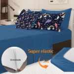 8-Piece Whale Comforter for Twin Bed Girls Narwhal Comforter Set Bed in A Bag Rainbow - 1 Comforter, 2 Pillow Shams, 1 Flat Sheet, 1 Fitted Sheet, 2 Pillowcases, 1 Cushion Cover - Image 4