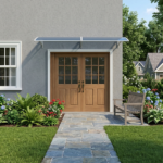 Awning for Door Entrance Window, 38x80 Inch Window Canopy Exterior, UV Rain Snow Protection for House Porch Patio Deck, Gray Bracket & Gray Blue Board - Image 11