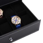 Watch Box 20 Mens Case Glass Top Display Organizer Lockable Black - Image 10