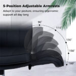 5-Position Adjustable Armrest Criss Cross Chair, Cat Scratch Leather Swivel Desk Chair with Side Pockets - Image 4