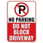 CIFbuy Vintage Aluminum No Parking Sign Do Not Block Driveway Wall Decor Durable Outdoor Warning Sign Large Font Ideal Gift 8x12 Inches (TikTok, temu pick-up service) - Image 3