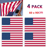 4pcs 2X3FT 60*90cm American Flag USA Flag Printed Nylon Flag National Flag w/Brass Grommets Courtyard Decoration Festival Decoration Flag(US Logistics only For USPS.TK/TMEU only For self-pickup) - Image 2