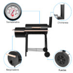 Zokop Oil Drum Charcoal Furnace High Temperature Spray Paint (500-600 Degrees) Diameter 15cm Plastic Wheel - Image 7