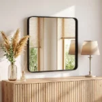 Anti-Fog Bathroom Wall Mirror – 36" x 36" Shatterproof Mirror with Rectangular Metal Frame, Black (Shipment from Walmart)