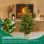 2 Pack 4 FT Dual Tone Artificial Christmas Tree with Pot Stand, Potted Xmas Pine Tree with 119 Branch Tips for Holiday Party Office Home, Green - Image 7