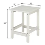 36*36*47cm Single Layer Square HDPE Side Table White - Image 29