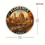 CIFbuy 2D Flat Metal Wall Art Florence Italy Cityscape, Vibrant Duomo Cathedral Ponte Vecchio Aluminum Sign, Classic Italian Landscape TikTok, TikTok, Self-pickup Logiopics - Image 3
