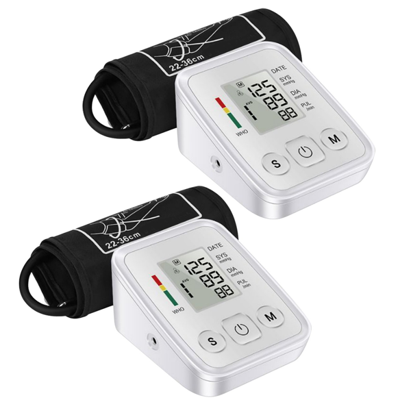 2 Pack LCD Digital Automatic Blood Pressure Monitor Upper Arm BP Heart Rate Machine (US Logistics only For USPS.TK/TMEU only For self-pickup)(Platform policies vary; relevant qualifications are attached via link, please do not list products without required qualifications)