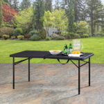 4 Foot Fold-in-Half Adjustable Folding Table, Rich Black(Shipment from Walmart) - Image 6