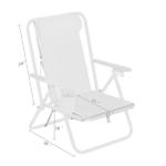 Same Code 99460325 4-Position Adjustable Folding Beach Chair, Steel Tube Frame Oxford Fabric Lounge Chair, 7.9" Seat Height, 17.7" W x 17.3" D, 120KG Heavy Duty Capacity, Portable Outdoor Patio Camping Chair, Blue - Image 10