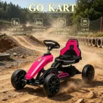 Pink Kids Pedal Go Kart – Swing Axle & Shock-Absorbing Wheels, Promote Kids Physical Exercise While Playing Outdoors - Image 8