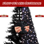 7.5 FT Pre-lit Artificial Christmas Tree, Hinged Xmas Pine Tree with 1350 Branch Tips, 400 Lights and Remote Control for Holiday Party Office Home, Black - Image 8