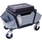 Heavy Duty Mechanic Stool with 330lbs Load Capability, Garage Stool with Wheels, Rolling Creeper with Soft Rubber Cushion Seating for Auto Repair and DIY Home Car Beauty, Gray - Image 4