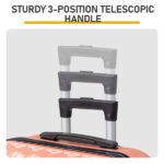 ABS Trolley Case 20in 24in 28in 3PCS Suitcase Set Vertical Striped Frosted Case Suitcase Rose Gold - Image 7
