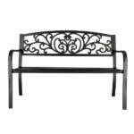 50" Iron Outdoor Courtyard Decoration Park Leisure Bench - Image 7