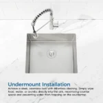 Stainless Steel Kitchen Sink, 23″x19″ Single Bowl, Undermount Handmade Sink in Dark Gray, with US Standard Drain and Hook[Unable ship on weekends, TK/TEMU only for pickup, only TX10643 warehouse supports GOFO] - Image 5